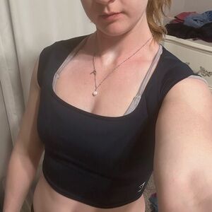 Gymshark navy cap sleeve T